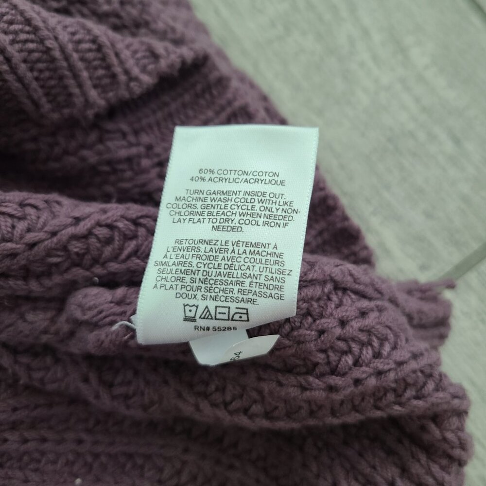 Express Women's Cable Knit Turtleneck Sweater Purple Size Large - Picture 9 of 9